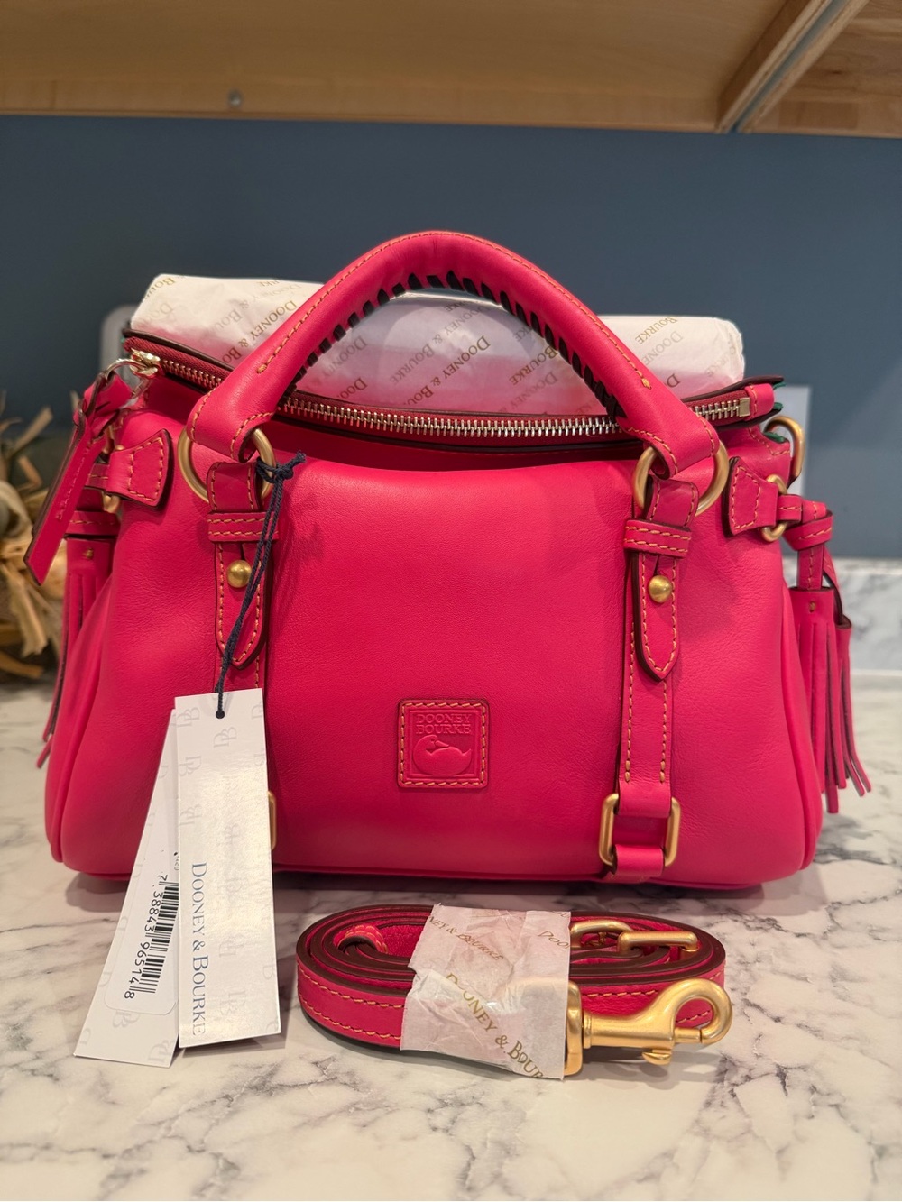 RARE Fuchsia Dooney & Bourke Mini Florentine Satchel